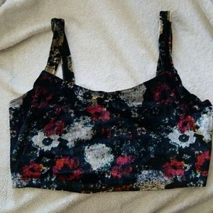 Urban Outfitters floral velvet crop tank